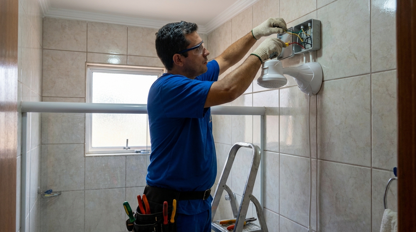 Instalacao de chuveiro eletrico profissional em Fortaleza‑CE