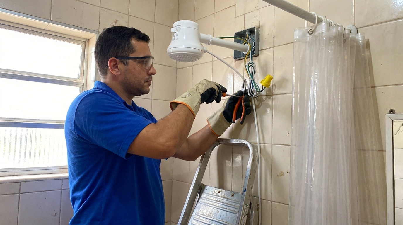 Instalacao de chuveiro eletrico residencial em Fortaleza‑CE
