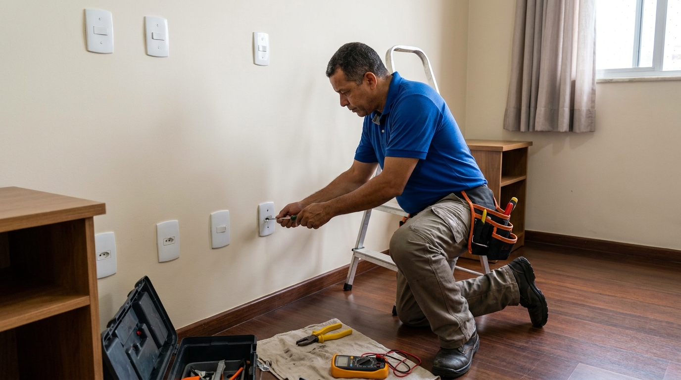 Instalacao de tomada e interruptor residencial em Fortaleza‑CE